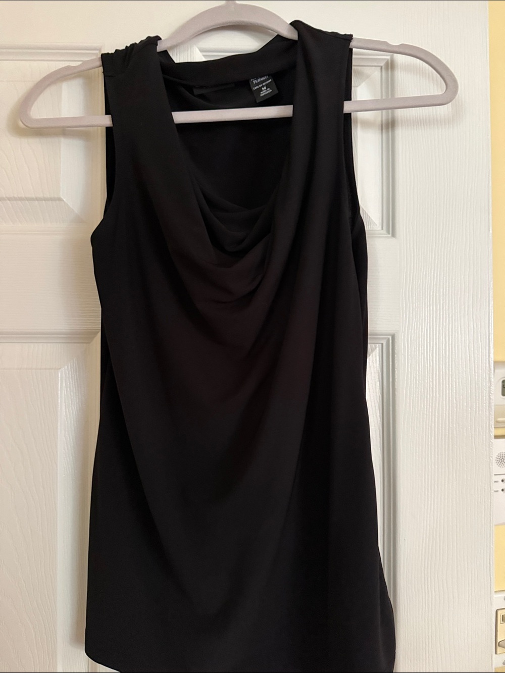 New York & Company Black Sleeveless Cowl Neck Camisole